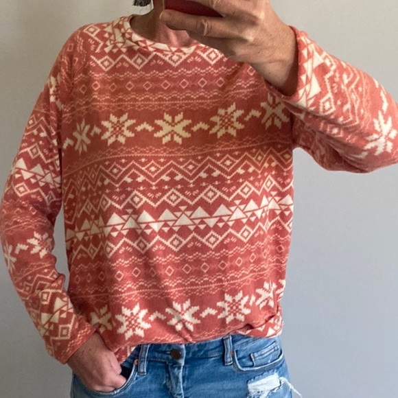 Brushed Hacci Fair Isle Long Sleeve Top - Picture 3 of 9